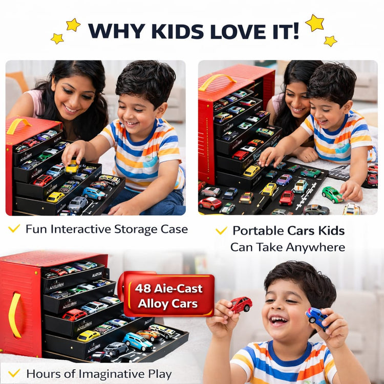 48 Container Truck Car Set for Kids | Heavy Duty Transport Trailer Toy Vehicle | Large Cargo Carrier Playset | Construction & Logistics Toy Gift for Boys Age 3+ Years