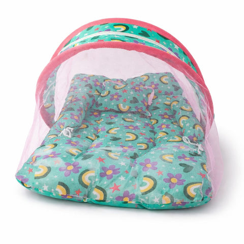 DHOOTHA™ Baby Mosquito Bed Set with Net | Foldable Infant Sleeping Bed with Protective Mesh Cover | Breathable Cushion Mattress, Portable & Travel Friendly | Newborn Safety Bedding for 0–12 Months
