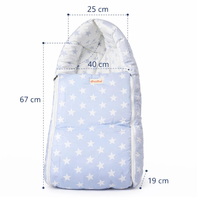 Dhootha™ 3-in-1 Baby Sleeping Bag & Carry Nest for Newborn (0–12 Months) | Portable Cotton Infant Bed Cum Bassinet for Co-Sleeping & Travel | Soft, Foldable, Washable Unisex Bedding Set