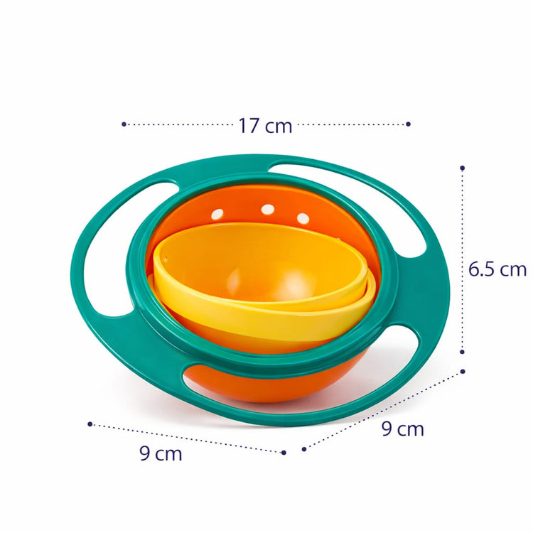 DHOOTHA™ 360 Degree Rotating Baby Bowl | Spill Proof Gyro Feeding Bowl for Toddlers | Anti Spill Snack Holder with Lid | BPA Free Toddler Food Container