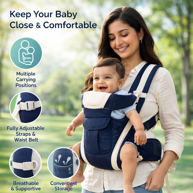 DHOOTHA™ Baby Carrier Belt with Hip Seat Support | Adjustable Waist Baby Carrying Belt for Newborn & Toddlers | Ergonomic Waist Stool with Safety Buckle | Lightweight Travel Friendly Design