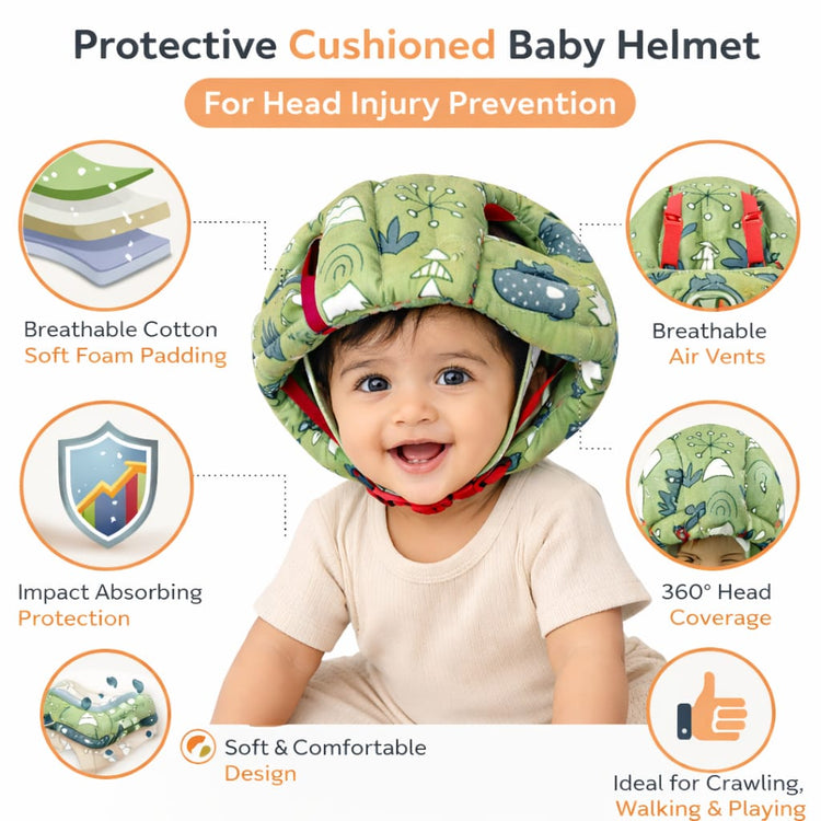 DHOOTHA™ Baby Head Protector Cushion for Toddlers | Soft Safety Backpack Pillow for Crawling & Walking | Adjustable Anti-Fall Protection Pad | Lightweight Head Guard for Infants