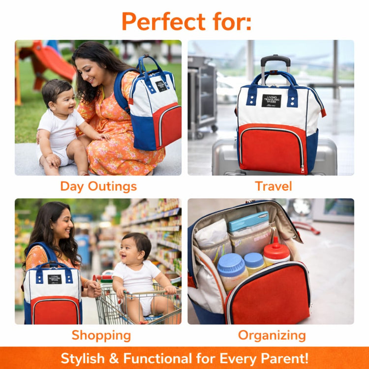 DHOOTHA™ Baby Mother Bag for Travel & Daily Use | Large Capacity Diaper Backpack with Multiple Compartments | Waterproof Maternity Organizer with Insulated Bottle Pockets | Stylish & Durable for Moms