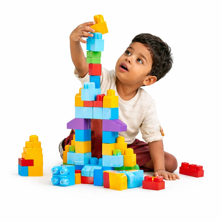 DHOOTHA™ 120 Pcs Mega Building Blocks Set for Kids | Jumbo Construction Bricks for Toddlers | Early Learning Stacking Toy | Creative Educational Gift for Boys & Girls