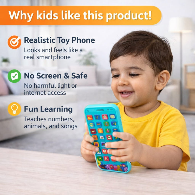 Kids Learning Educational Smartphone Toy with 28 Functions | Interactive Baby Phone with Music, ABC, Numbers & Games | Screen-Free Learning Toy for Toddlers (2+ Years)