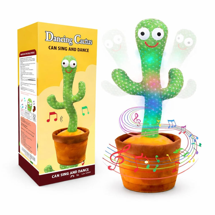 DHOOTHA™ Talking Cactus Toy for Kids | Dancing Repeat Voice Musical Plush Toy with Recording Function | Interactive Fun Gift for Boys & Girls