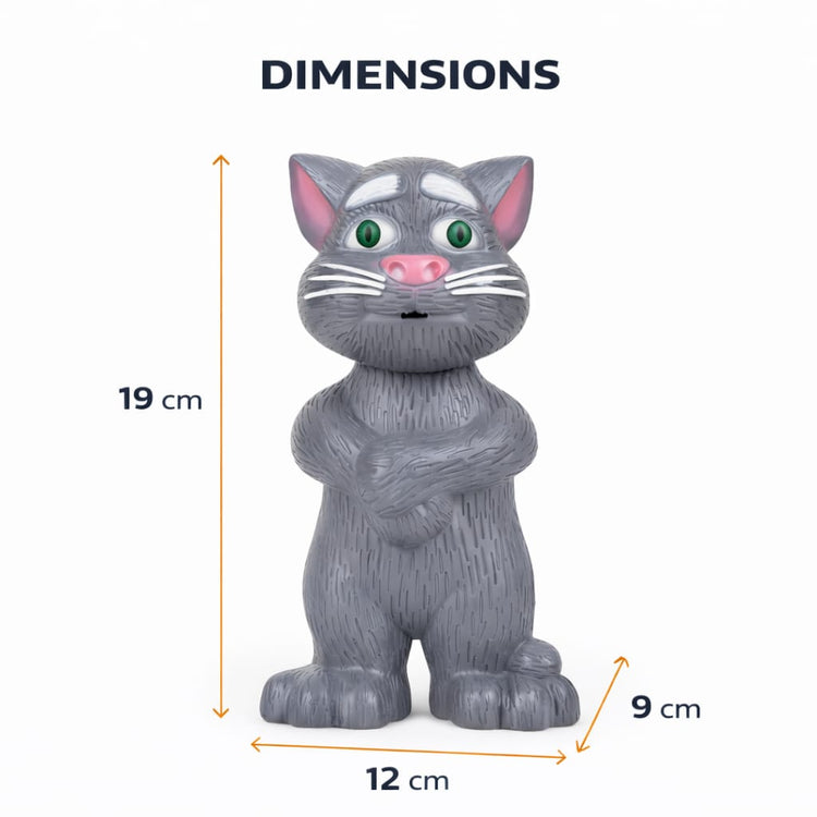 DHOOTHA™ Talking Cat Toy for Kids | Repeat Voice Interactive Plush Animal | Musical Mimicry Soft Toy with Sound | Birthday Gift for Boys & Girls