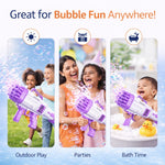 32-Hole Automatic Bubble Gun Machine for Kids – Electric Bubble Blaster Toy with High Output Bubbles, Lightweight Handheld Bubble Maker for Outdoor Summer Beach Party, Birthday Gifts (Purple , Green , Red)
