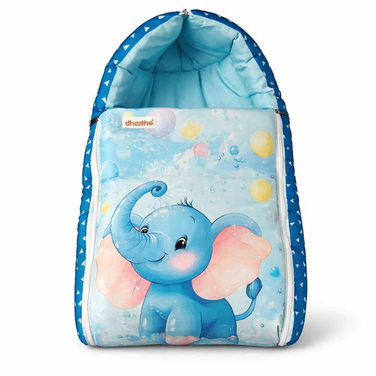Dhootha™ 3-in-1 Baby Sleeping Bag & Carry Nest for Newborn (0–12 Months) | Portable Cotton Infant Bed Cum Bassinet for Co-Sleeping & Travel | Soft, Foldable, Washable Unisex Bedding Set