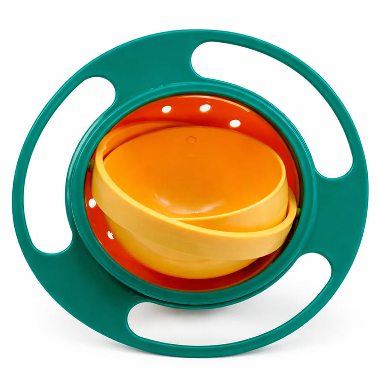 DHOOTHA™ 360 Degree Rotating Baby Bowl | Spill Proof Gyro Feeding Bowl for Toddlers | Anti Spill Snack Holder with Lid | BPA Free Toddler Food Container