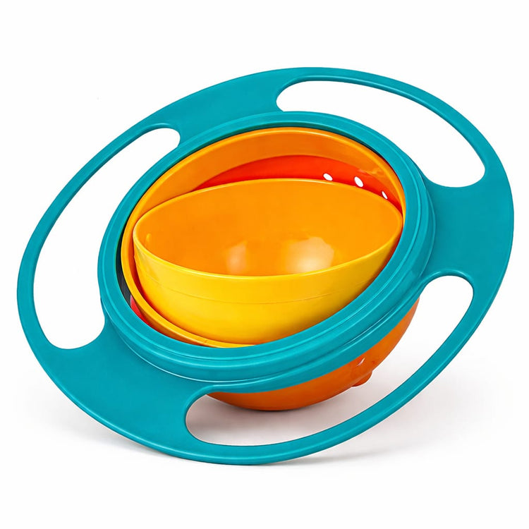 DHOOTHA™ 360 Degree Rotating Baby Bowl | Spill Proof Gyro Feeding Bowl for Toddlers | Anti Spill Snack Holder with Lid | BPA Free Toddler Food Container