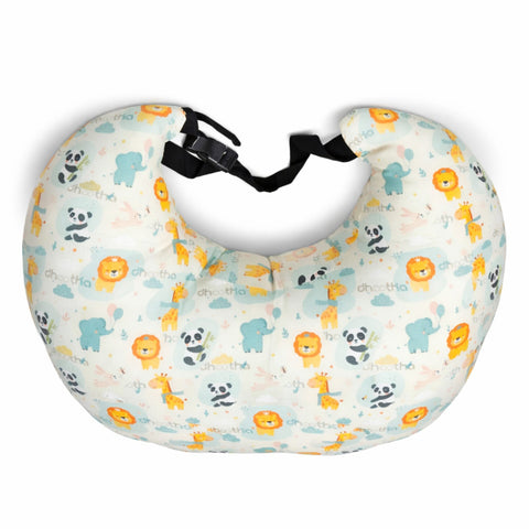 C-Shaped Nursing Pillow for Breastfeeding – Baby Feeding Support Cushion with Soft Cotton Cover, Ergonomic Maternity Pillow for Newborns, Infants & Moms (Cute Animal Print)