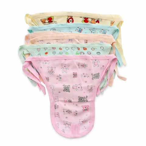 DHOOTHA™ Baby New Born Nappy Pack of 5 (0–3 Months) | Soft Reusable Cotton Langot Style Diaper | Adjustable Tie Closure, Breathable & Absorbent | Comfortable Daily Wear for Infants