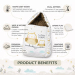 Dhootha™ 3-in-1 Baby Sleeping Bag & Carry Nest for Newborn (0–12 Months) | Portable Cotton Infant Bed Cum Bassinet for Co-Sleeping & Travel | Soft, Foldable, Washable Unisex Bedding Set