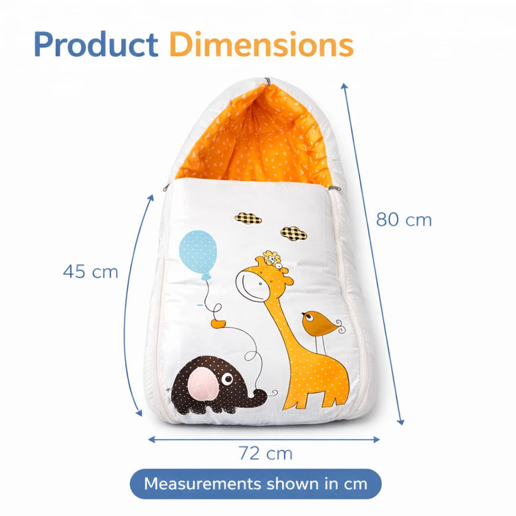 Dhootha™ 3-in-1 Baby Sleeping Bag & Carry Nest for Newborn (0–12 Months) | Portable Cotton Infant Bed Cum Bassinet for Co-Sleeping & Travel | Soft, Foldable, Washable Unisex Bedding Set