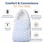 Dhootha™ 3-in-1 Baby Sleeping Bag & Carry Nest for Newborn (0–12 Months) | Portable Cotton Infant Bed Cum Bassinet for Co-Sleeping & Travel | Soft, Foldable, Washable Unisex Bedding Set