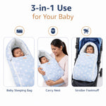 Dhootha™ 3-in-1 Baby Sleeping Bag & Carry Nest for Newborn (0–12 Months) | Portable Cotton Infant Bed Cum Bassinet for Co-Sleeping & Travel | Soft, Foldable, Washable Unisex Bedding Set