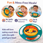 DHOOTHA™ 360 Degree Rotating Baby Bowl | Spill Proof Gyro Feeding Bowl for Toddlers | Anti Spill Snack Holder with Lid | BPA Free Toddler Food Container