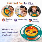 DHOOTHA™ 360 Degree Rotating Baby Bowl | Spill Proof Gyro Feeding Bowl for Toddlers | Anti Spill Snack Holder with Lid | BPA Free Toddler Food Container
