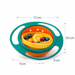 DHOOTHA™ 360 Degree Rotating Baby Bowl | Spill Proof Gyro Feeding Bowl for Toddlers | Anti Spill Snack Holder with Lid | BPA Free Toddler Food Container