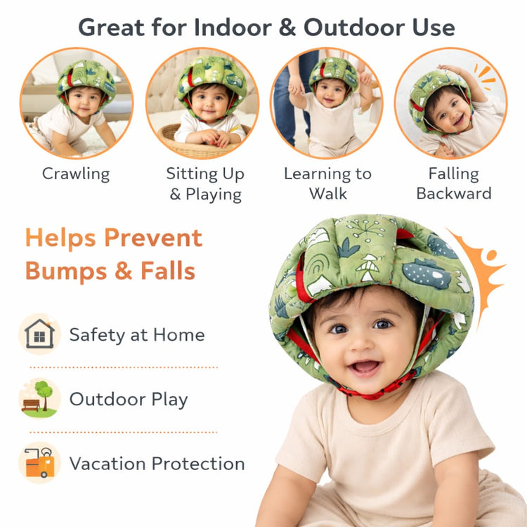 DHOOTHA™ Baby Head Protector Cushion for Toddlers | Soft Safety Backpack Pillow for Crawling & Walking | Adjustable Anti-Fall Protection Pad | Lightweight Head Guard for Infants