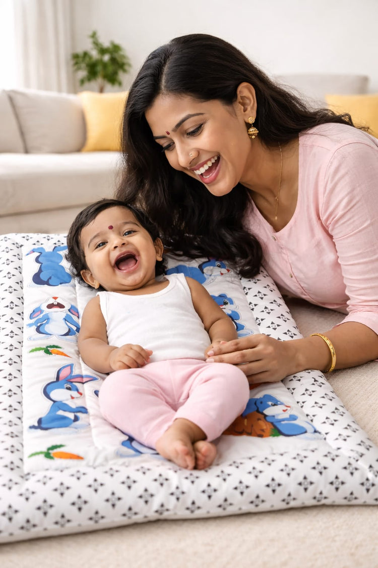 DHOOTHA™ Baby Mattress Pack of 3 for Newborn (0–12 Months) | Soft Cushioned Sleeping Pad Set | Breathable Lightweight Infant Bedding | Comfortable Floor & Crib Support for Boys & Girls