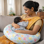 Baby Feeding Pillow C Shape – Nursing Pillow for Breastfeeding & Bottle Feeding with Adjustable Strap, Soft Support Cushion for Mom & Newborn, Elephant Print