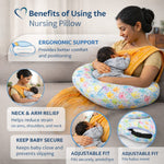 Baby Feeding Pillow C Shape – Nursing Pillow for Breastfeeding & Bottle Feeding with Adjustable Strap, Soft Support Cushion for Mom & Newborn, Elephant Print