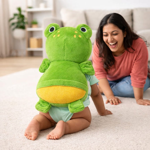 Dhootha™ Baby Head Protector Cushion Backpack for 6–24 Months | Honey Bee Design | Soft Plush Anti-Fall Safety Pillow with Adjustable Shoulder Straps | Lightweight Head & Back Protection for Crawling and Walking Infants