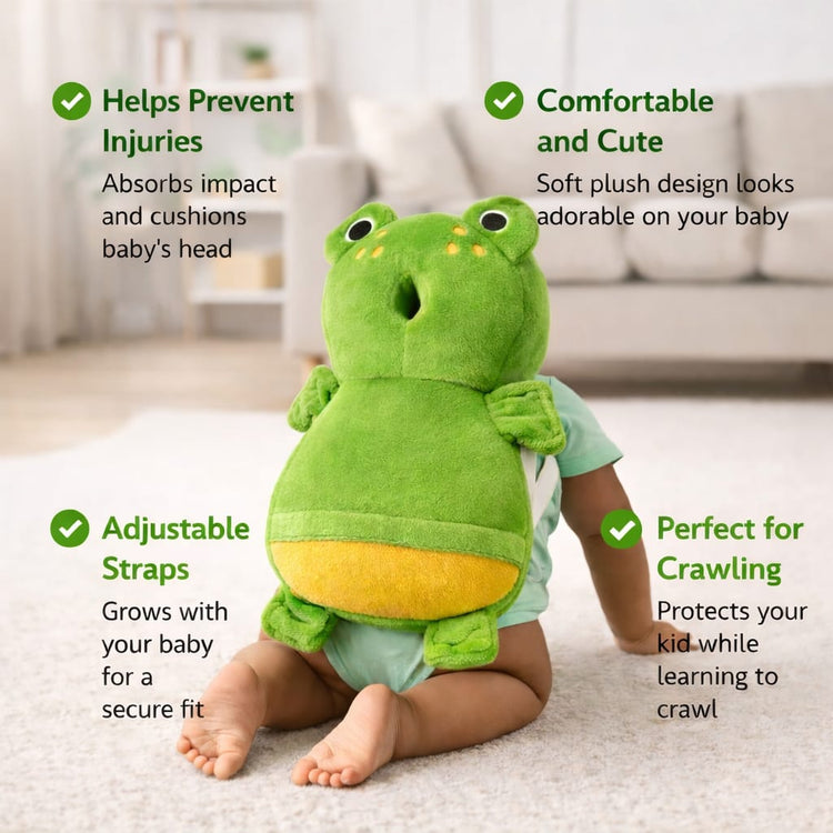 Dhootha™ Baby Head Protector Cushion Backpack for 6–24 Months | Honey Bee Design | Soft Plush Anti-Fall Safety Pillow with Adjustable Shoulder Straps | Lightweight Head & Back Protection for Crawling and Walking Infants