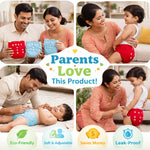 DHOOTHA™ Cloth Diapers Pack of 2 for Babies | Reusable Washable Nappies with Adjustable Fit | Soft Breathable Cotton Inner | Leak Resistant Eco-Friendly Alternative for Newborn & Infants