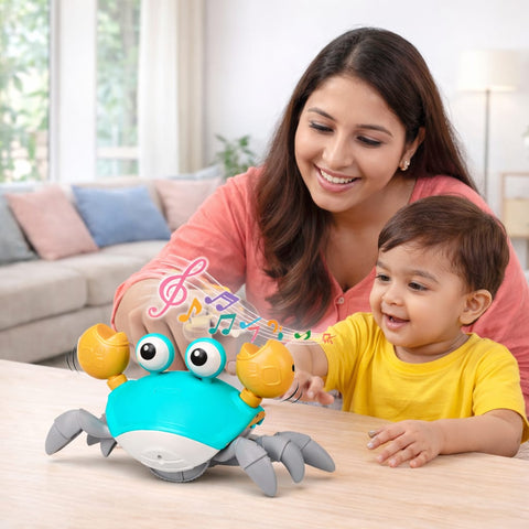 Musical Crawling Crab Toy for Kids with Lights & Sound | Dancing Baby Toy with Music | Interactive Toddler Toy | Educational & Fun Gift for Boys & Girls