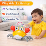 Musical Crawling Crab Toy for Kids with Lights & Sound | Dancing Baby Toy with Music | Interactive Toddler Toy | Educational & Fun Gift for Boys & Girls