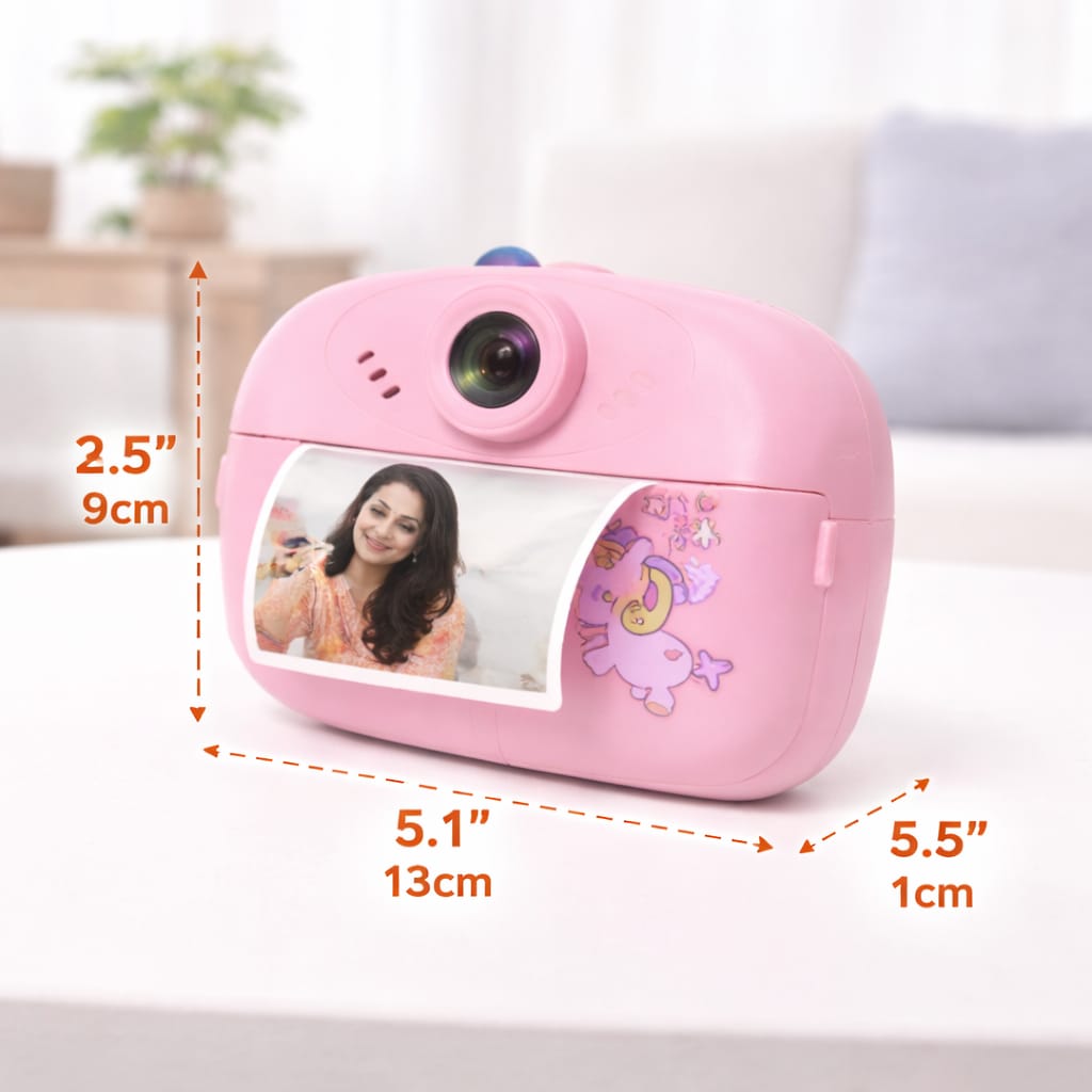 DHOOTHA™ DIY Instant Digital Camera for Kids | Rechargeable HD Photo & Video Camera with Print Feature | Creative Learning Toy Gift for Boys & Girls | Fun Photography Kit