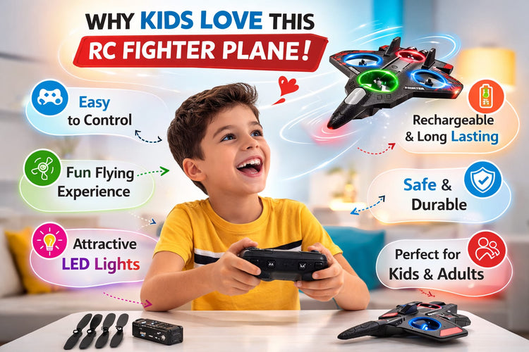 Remote Control Aeroplane for Kids | Rechargeable RC Airplane Toy with 2.4GHz Controller | Outdoor Flying Glider Plane | Birthday Gift for Boys & Girls