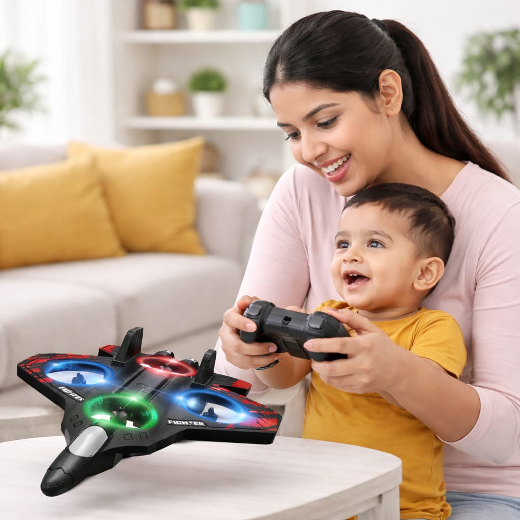 Remote Control Aeroplane for Kids | Rechargeable RC Airplane Toy with 2.4GHz Controller | Outdoor Flying Glider Plane | Birthday Gift for Boys & Girls