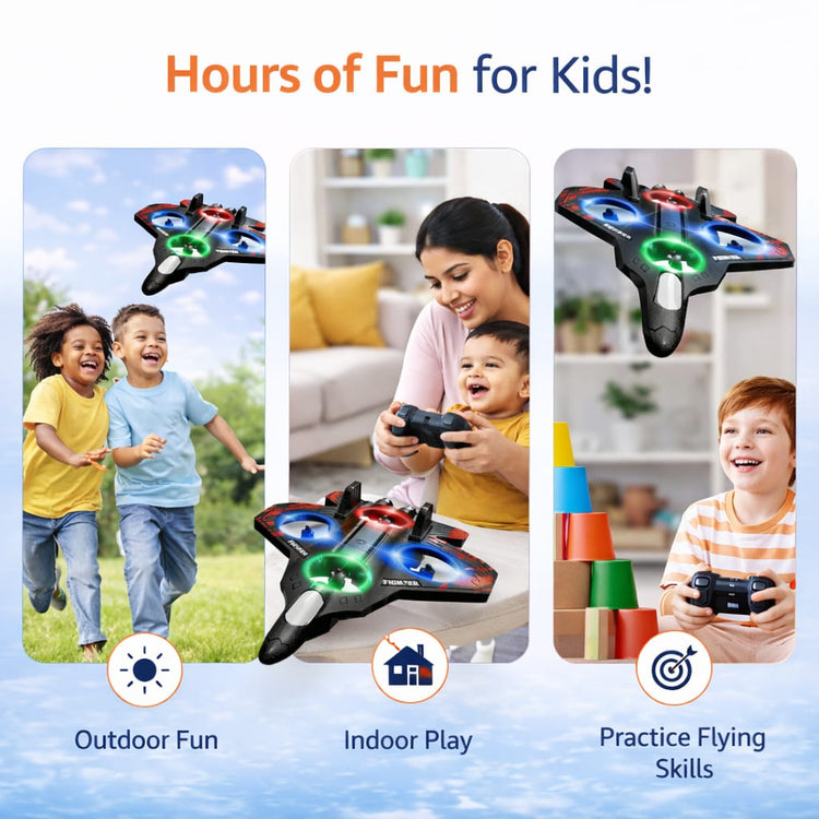 Remote Control Aeroplane for Kids | Rechargeable RC Airplane Toy with 2.4GHz Controller | Outdoor Flying Glider Plane | Birthday Gift for Boys & Girls