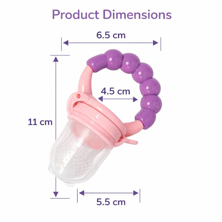 DHOOTHA™ Fruit Nibbler for Babies | BPA Free Silicone Feeder Pacifier for Fresh Fruits & Vegetables | Safe Self Feeding Teether for Infants | Easy Grip Toddler Food Dispenser