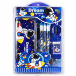 Cute Cartoon Theme Stationery Set for Kids with Metal Pencil Box | School Supplies Kit with Printed Pencils, Erasers & Sharpener | Birthday Return Gift for Boys & Girls Age 4–12