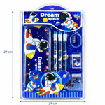 Cute Cartoon Theme Stationery Set for Kids with Metal Pencil Box | School Supplies Kit with Printed Pencils, Erasers & Sharpener | Birthday Return Gift for Boys & Girls Age 4–12