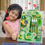 Cute Cartoon Theme Stationery Set for Kids with Metal Pencil Box | School Supplies Kit with Printed Pencils, Erasers & Sharpener | Birthday Return Gift for Boys & Girls Age 4–12