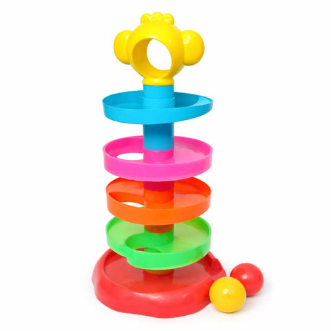 DHOOTHA™ Monkey Roll Ball Drop Toy for Toddlers | Spiral Tower Rolling Track Game | Colorful Activity Playset for Early Learning & Motor Skill Development | Gift for Boys & Girls 1–4 Years