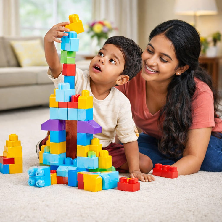 DHOOTHA™ 120 Pcs Mega Building Blocks Set for Kids | Jumbo Construction Bricks for Toddlers | Early Learning Stacking Toy | Creative Educational Gift for Boys & Girls