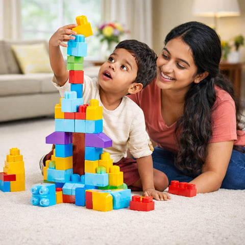 DHOOTHA™ 120 Pcs Mega Building Blocks Set for Kids | Jumbo Construction Bricks for Toddlers | Early Learning Stacking Toy | Creative Educational Gift for Boys & Girls