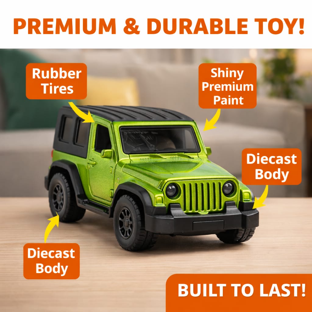 Mini SUV Off Road Die Cast Car Toy for Kids | Pull Back Action Metal Jeep Style Vehicle | Realistic 4x4 Adventure Model | Birthday Gift for Boys & Girls