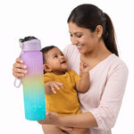 Motivational Water Bottle 1 Liter with Time Marker & Straw – Leakproof BPA-Free Gym Water Bottle for Fitness, Office, Yoga & Outdoor – Daily Water Intake Tracker Bottle for Men & Women