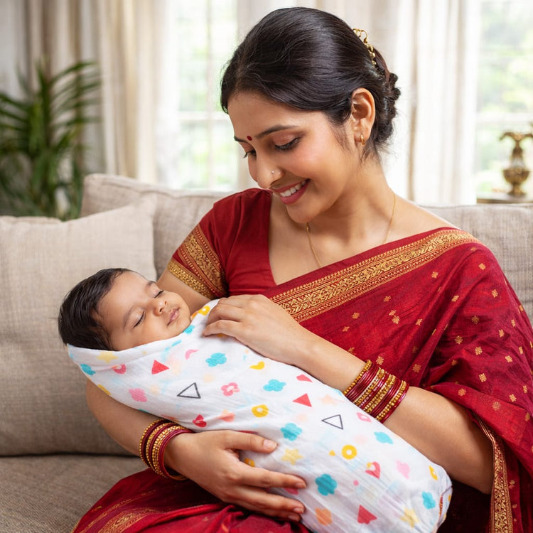 Baby Muslin Swaddle Blanket Pack of 3 – 100% Organic Cotton Newborn Swaddle Wraps, Soft Breathable Receiving Blankets 98x98 cm for Infants & Toddlers
