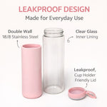 Cute Pink Insulated Water Bottle with Bunny Ear Lid – Leakproof Stainless Steel Thermos, Double Wall Vacuum Flask for Hot & Cold Drinks, Portable Travel Bottle for Kids & Adults