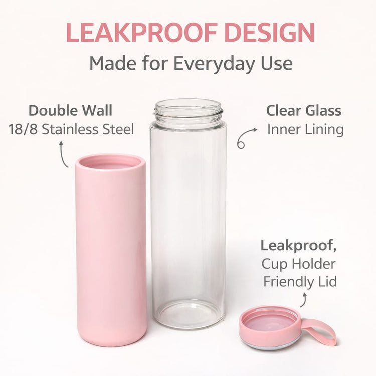 Cute Pink Insulated Water Bottle with Bunny Ear Lid – Leakproof Stainless Steel Thermos, Double Wall Vacuum Flask for Hot & Cold Drinks, Portable Travel Bottle for Kids & Adults
