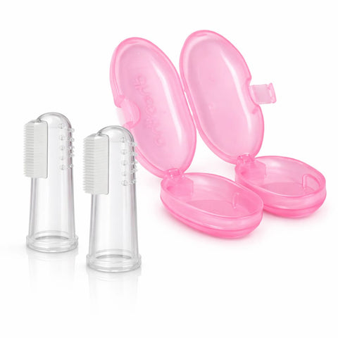 DHOOTHA™ Silicone Finger Toothbrush for Babies (0–12 Months) Pack of 2 | BPA Free Soft Gum Cleaner | Infant Oral Care Brush for Teething & Early Dental Hygiene | Safe Food Grade Material